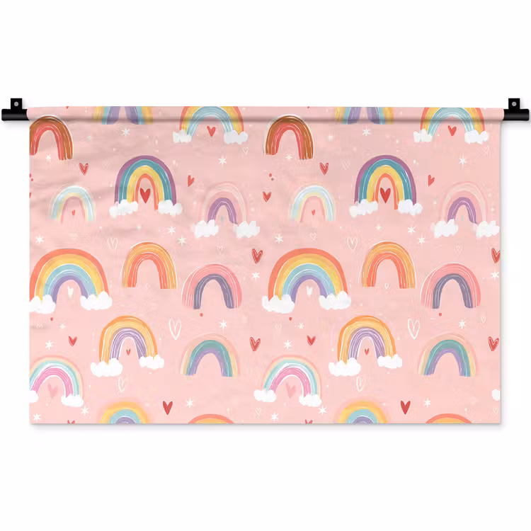 Wandkleed - Regenboog - Patroon - Pastel — 1