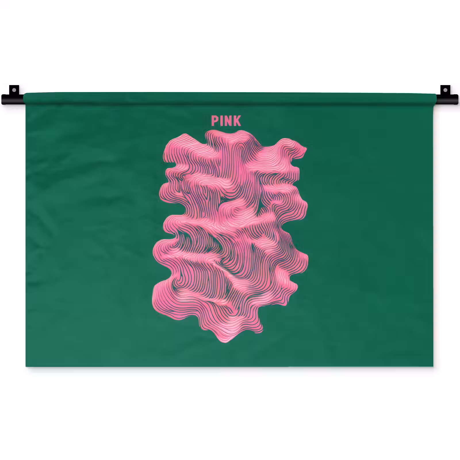 Wandkleed - Abstract - Pink - Lijnen - Groen — 1