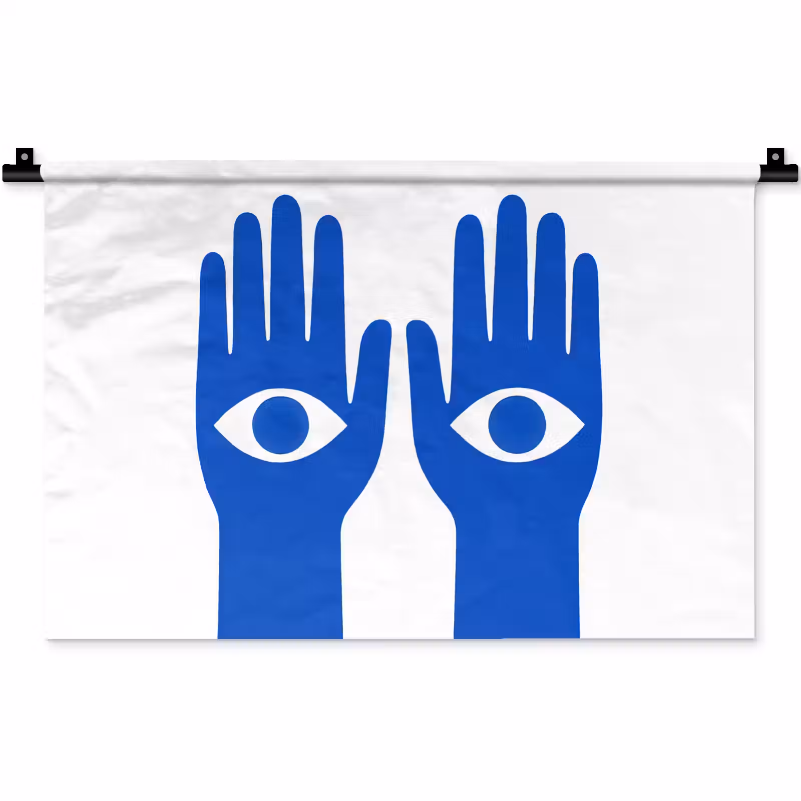 Wandkleed - Handen - Twee - Ogen - Blauw — 1