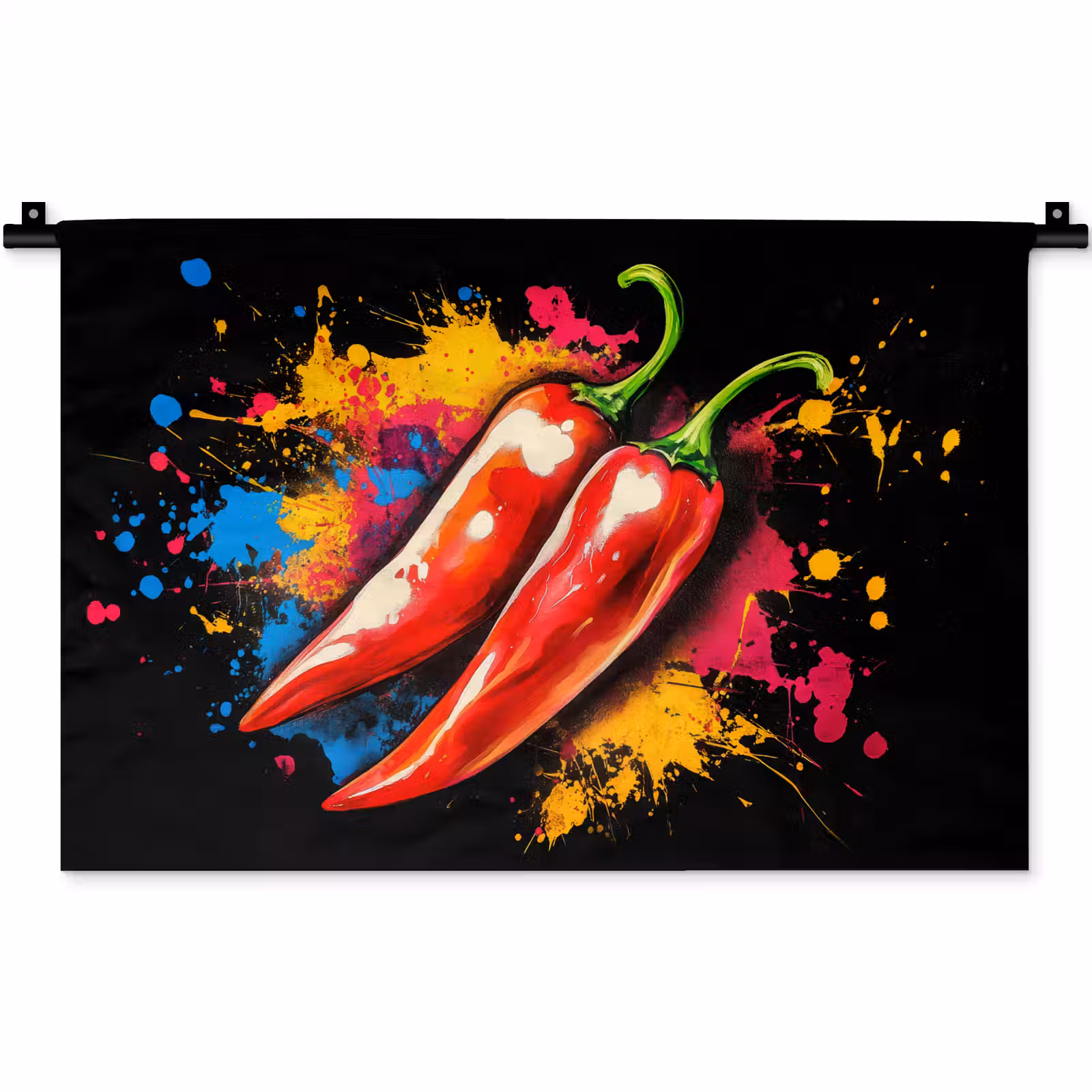 Wandkleed - Peper - Graffiti - Verf - Abstract - Modern - Kleurrijk — 1