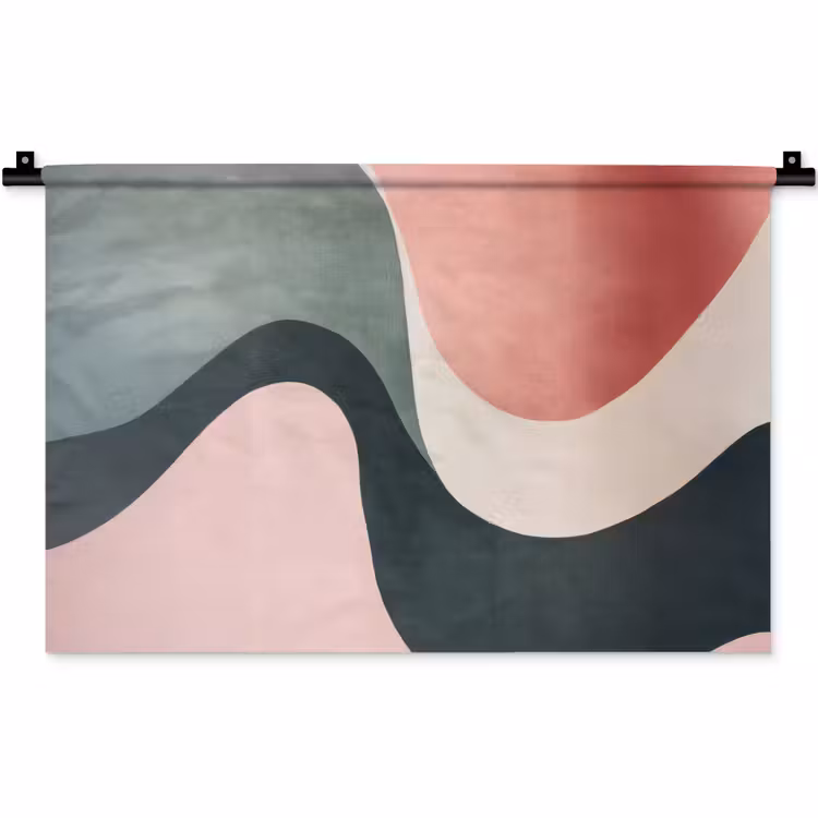 Wandkleed - Abstract - Golven - Sierlijk - Roze — 1