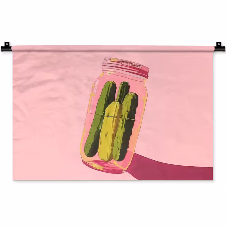 Wandkleed - Augurken - Pot - Schaduw - Roze — 1