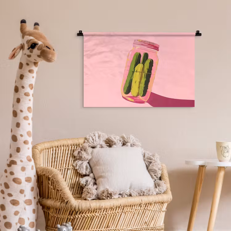 Wandkleed - Augurken - Pot - Schaduw - Roze — 5