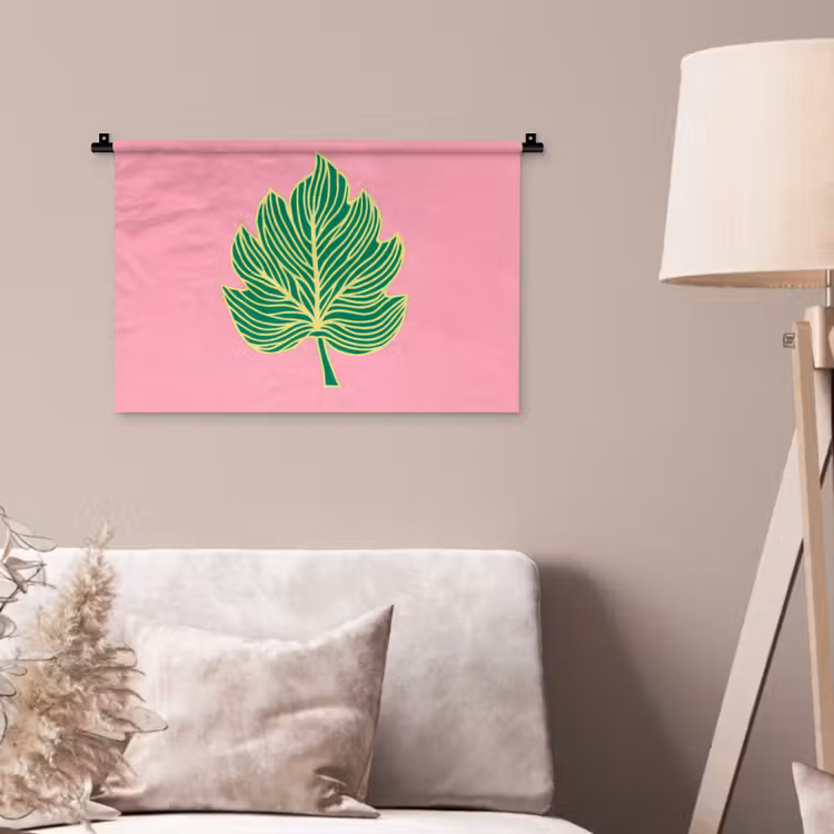 Wandkleed - Blad - Groen - Illustratie - Minimalistisch — 2