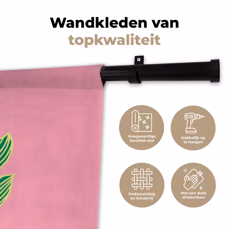 Wandkleed - Blad - Groen - Illustratie - Minimalistisch — 3