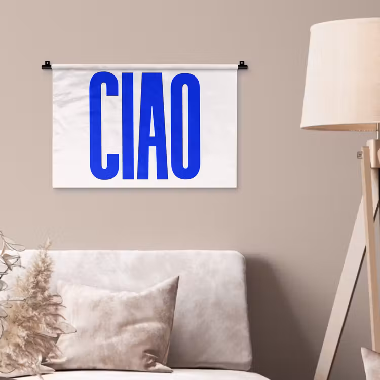 Wandkleed - Ciao - Hoofdletters - Blauw - Minimalistisch — 2