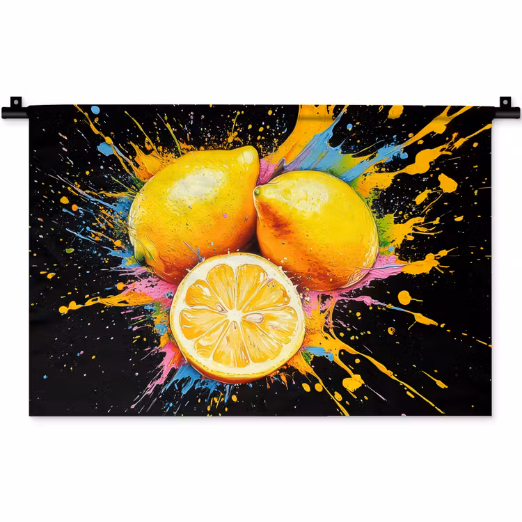Wandkleed - Citroen - Graffiti - Kleurrijk - Verf - Modern — 1