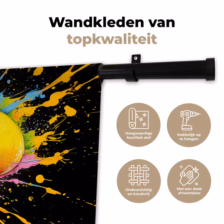 Wandkleed - Citroen - Graffiti - Kleurrijk - Verf - Modern — 3