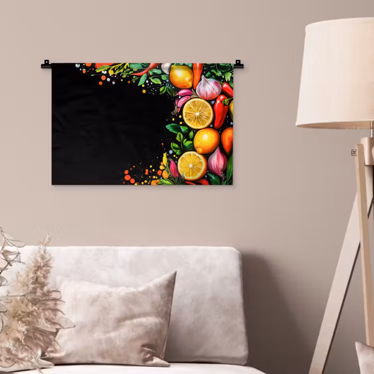 Wandkleed - Citroenen - Peper - Kruiden - Graffiti - Verf - Abstract — 2
