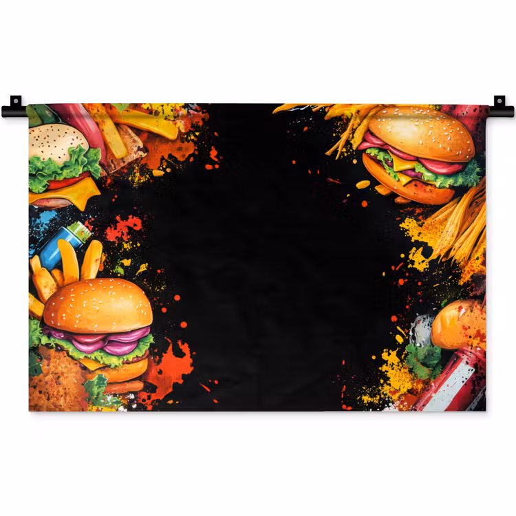 Wandkleed - Fastfood - Graffiti - Hamburger - Eten - Modern — 1