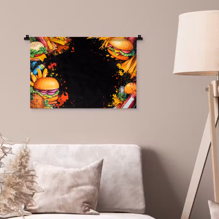 Wandkleed - Fastfood - Graffiti - Hamburger - Eten - Modern — 2