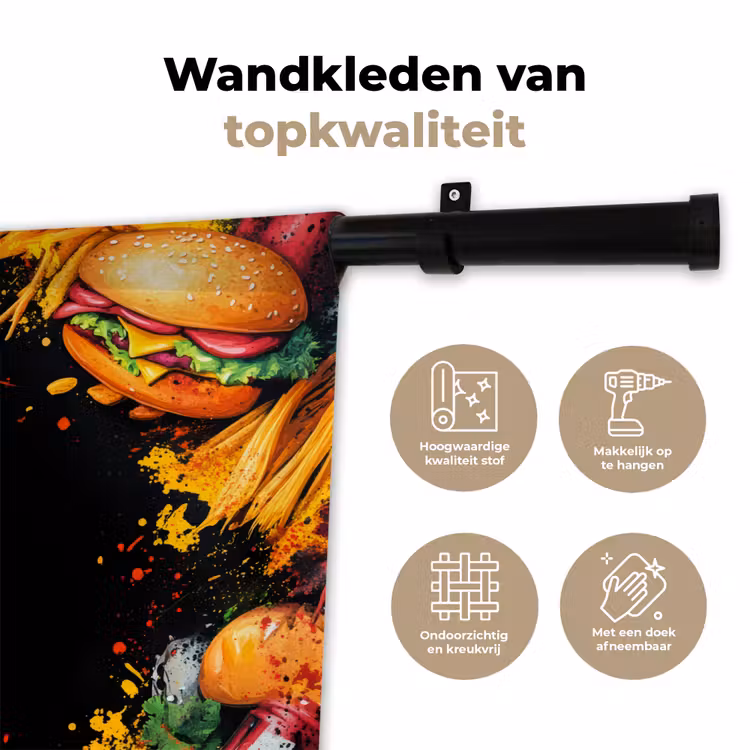 Wandkleed - Fastfood - Graffiti - Hamburger - Eten - Modern — 3