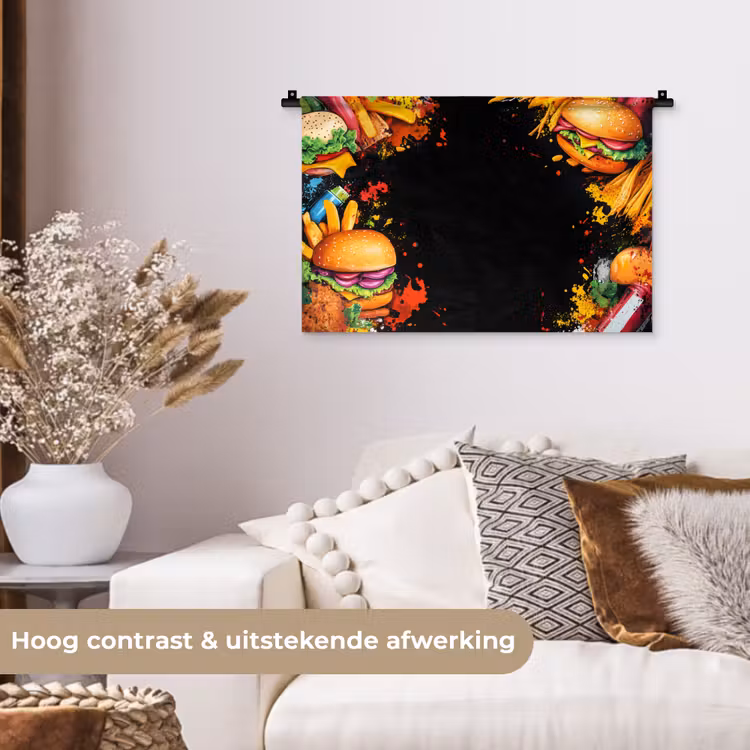 Wandkleed - Fastfood - Graffiti - Hamburger - Eten - Modern — 4