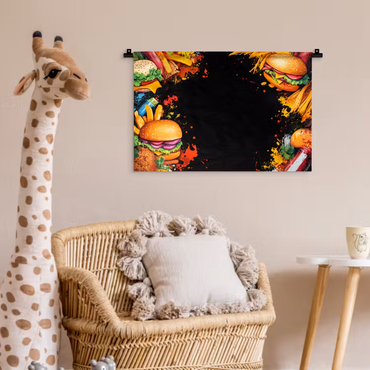 Wandkleed - Fastfood - Graffiti - Hamburger - Eten - Modern — 5