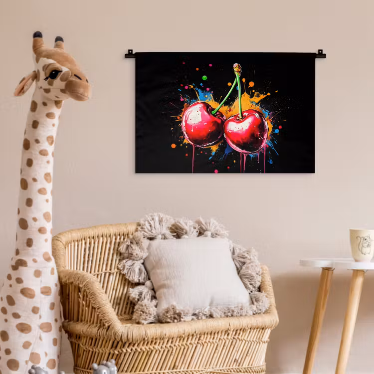 Wandkleed - Kersen - Fruit - Graffiti - Verf - Abstract - Modern - Kleurrijk — 5