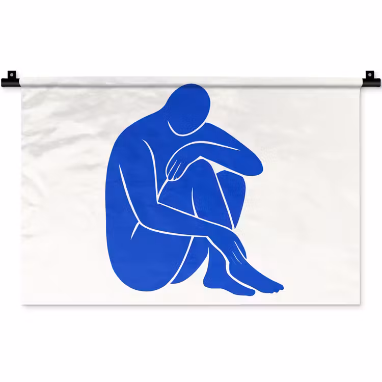 Wandkleed - Lichaam - Abstract - Blauw — 1