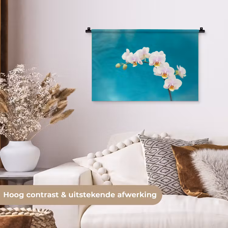 Wandkleed - Orchidee - Bloemen - Plant - Wit - Paars — 4