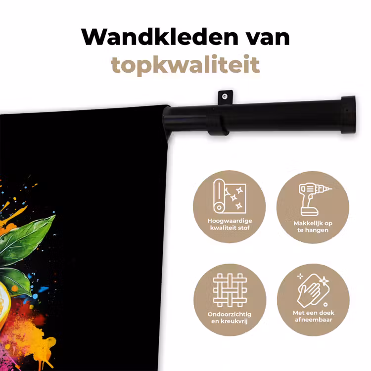 Wandkleed - Paprika - Peer - Citroen - Graffiti - Verf - Abstract — 3
