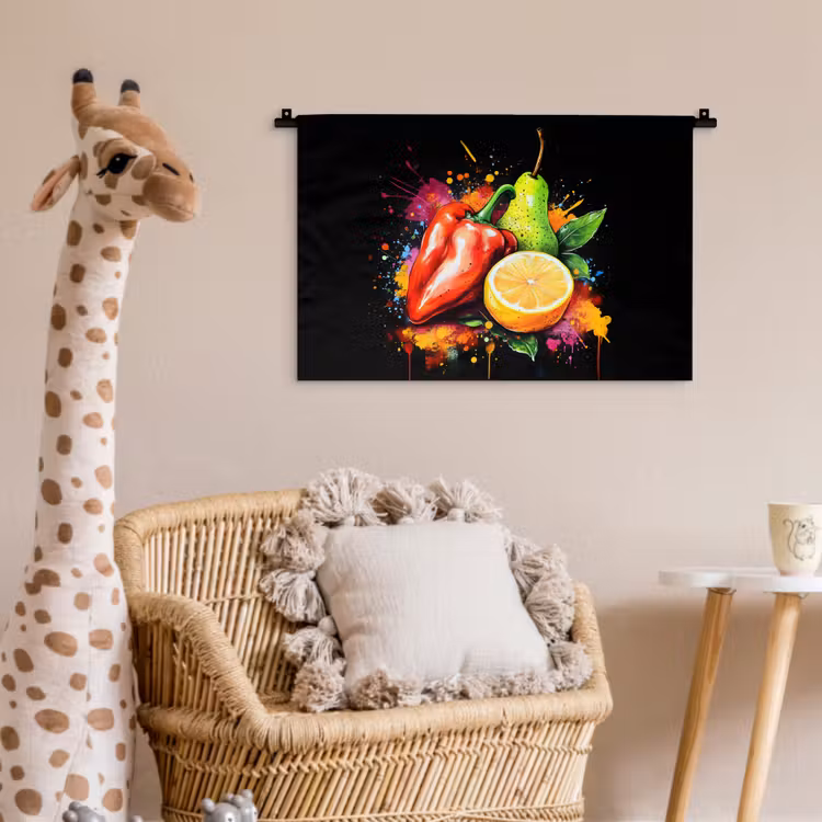 Wandkleed - Paprika - Peer - Citroen - Graffiti - Verf - Abstract — 5