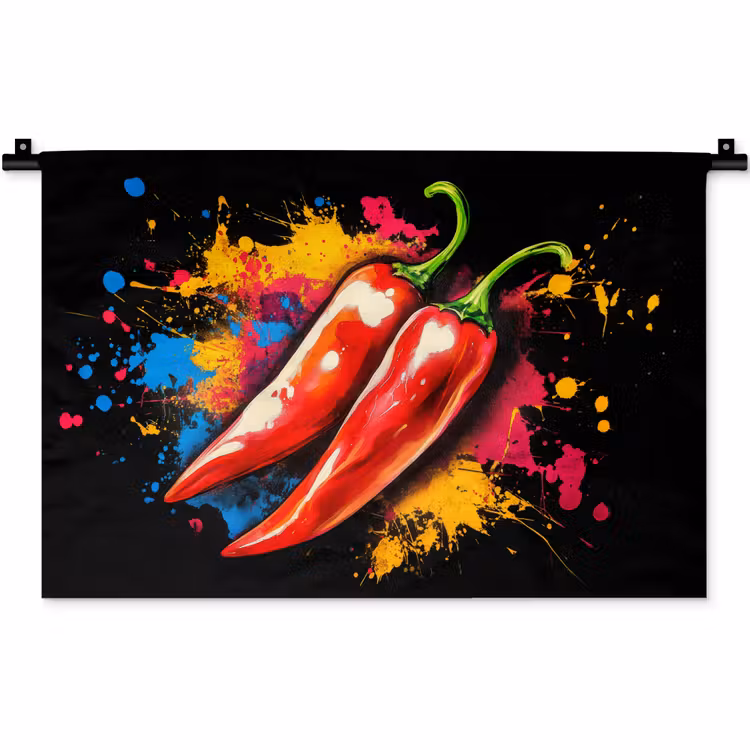 Wandkleed - Peper - Graffiti - Verf - Abstract - Modern - Kleurrijk — 1