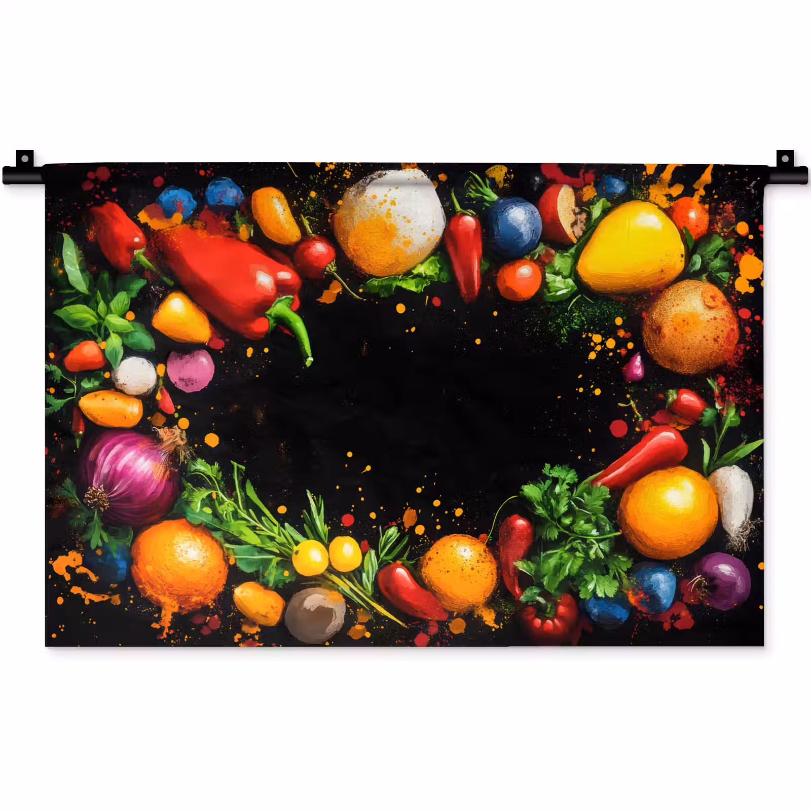 Wandkleed - Groente - Graffiti - Kleurrijk - Koken - Abstract — 1
