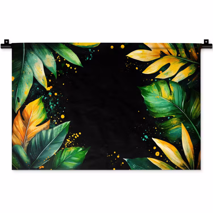 Wandkleed - Bladeren - Groen - Geel - Verf - Jungle — 1
