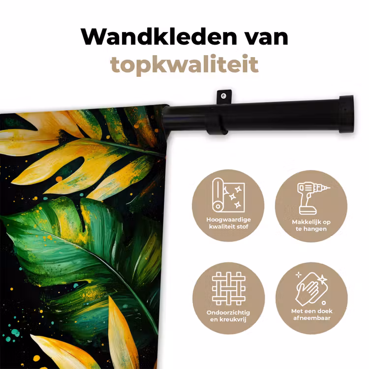 Wandkleed - Bladeren - Groen - Geel - Verf - Jungle — 3