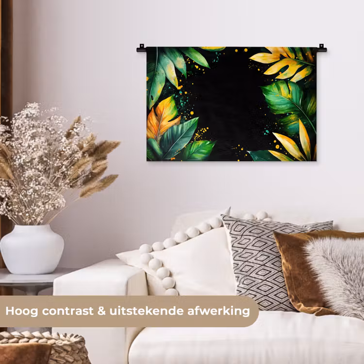 Wandkleed - Bladeren - Groen - Geel - Verf - Jungle — 4
