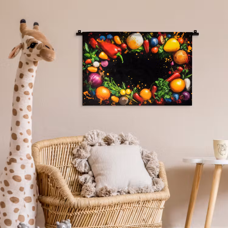 Wandkleed - Groente - Graffiti - Kleurrijk - Koken - Abstract — 5