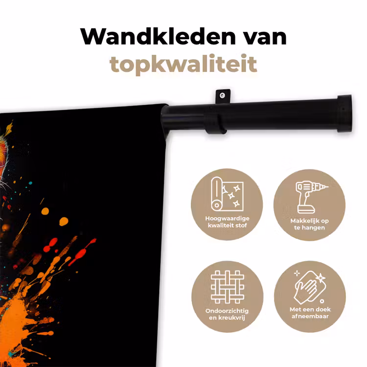 Wandkleed - Kat - Eten - Patat - Graffiti - Abstract — 3