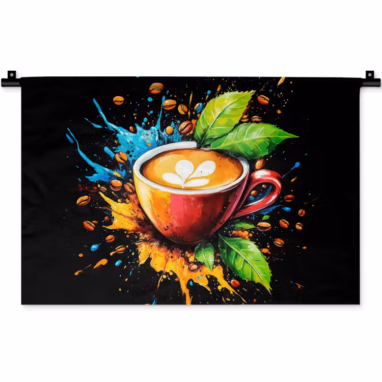 Wandkleed - Koffie - Graffiti - Drinken - Abstract — 1