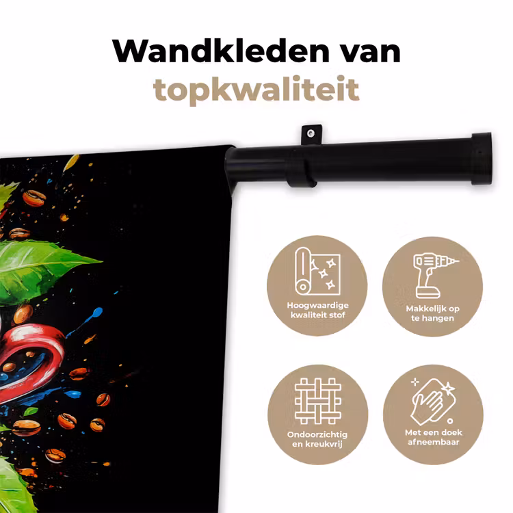 Wandkleed - Koffie - Graffiti - Drinken - Abstract — 3