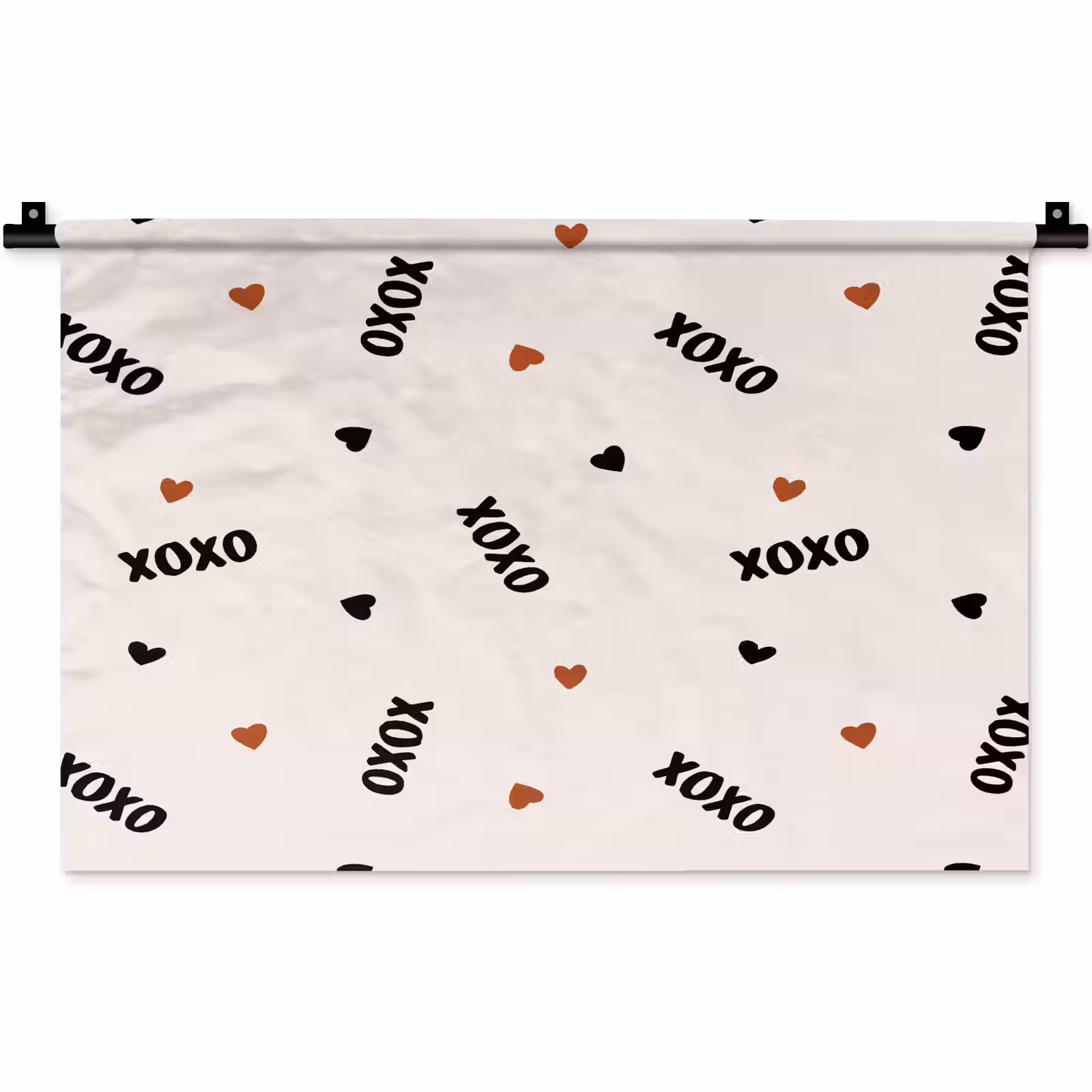 Wandkleed - Beige - Hartjes - Patroon — 1