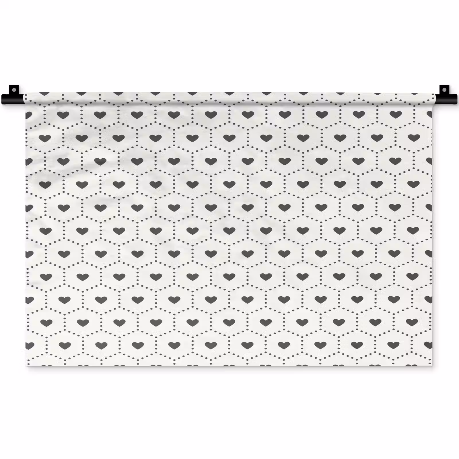 Wandkleed - Hexagon - Patroon - Hartjes - Beige — 1