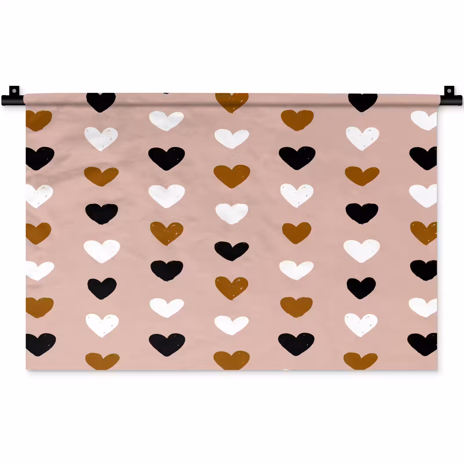 Wandkleed - Oudroze - Hartjes - Patroon — 1