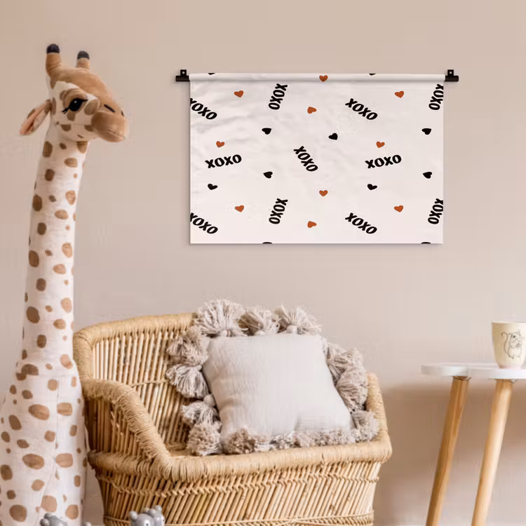 Wandkleed - Beige - Hartjes - Patroon — 5