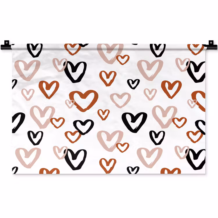 Wandkleed - Hart - Patroon - Terracotta — 1