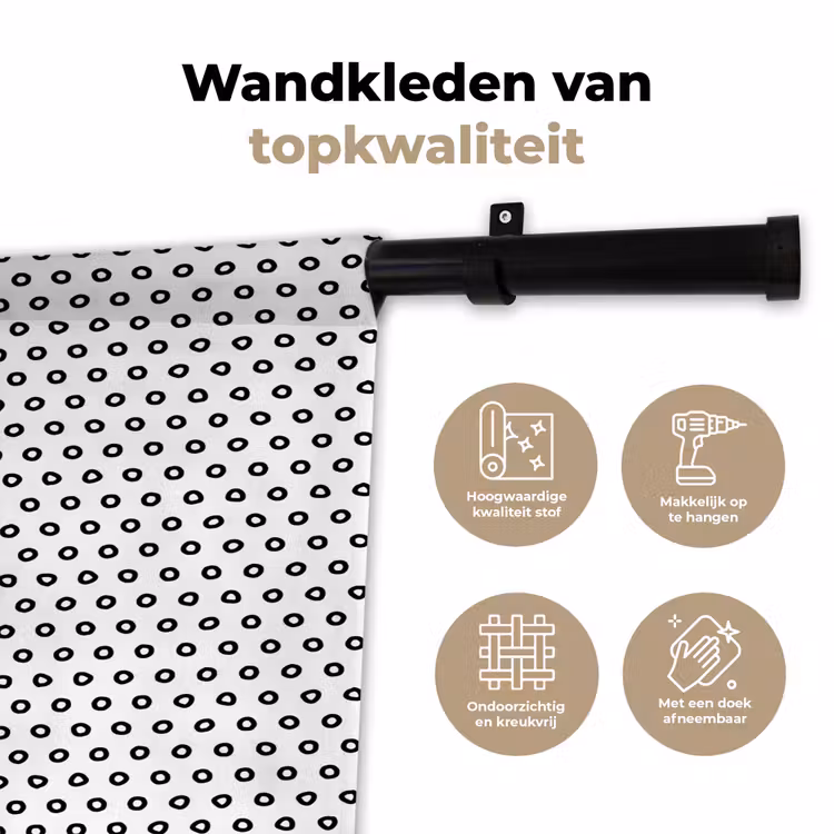 Wandkleed - Rondjes - Zwart - Stippen — 3