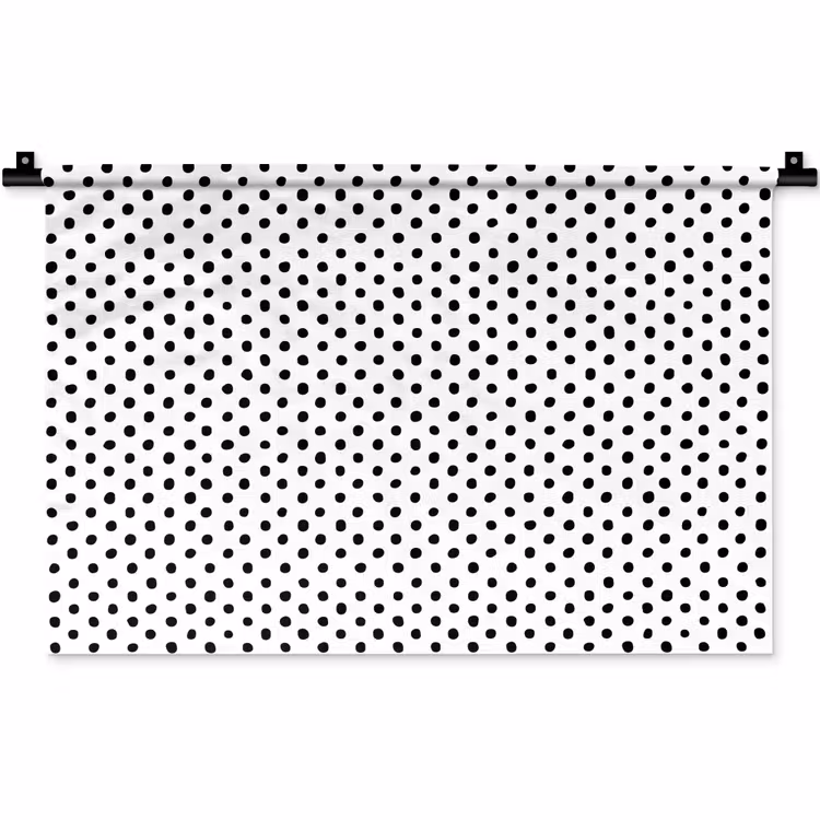 Wandkleed - Stippen - Patroon - Zwart - Wit — 1