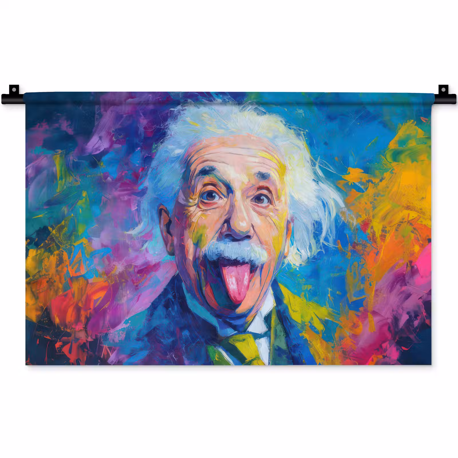 Wandkleed - Oude man - Expressief - Kleurrijk — 1