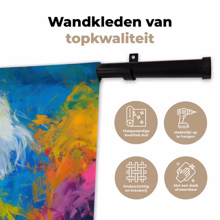 Wandkleed - Oude man - Expressief - Kleurrijk — 3