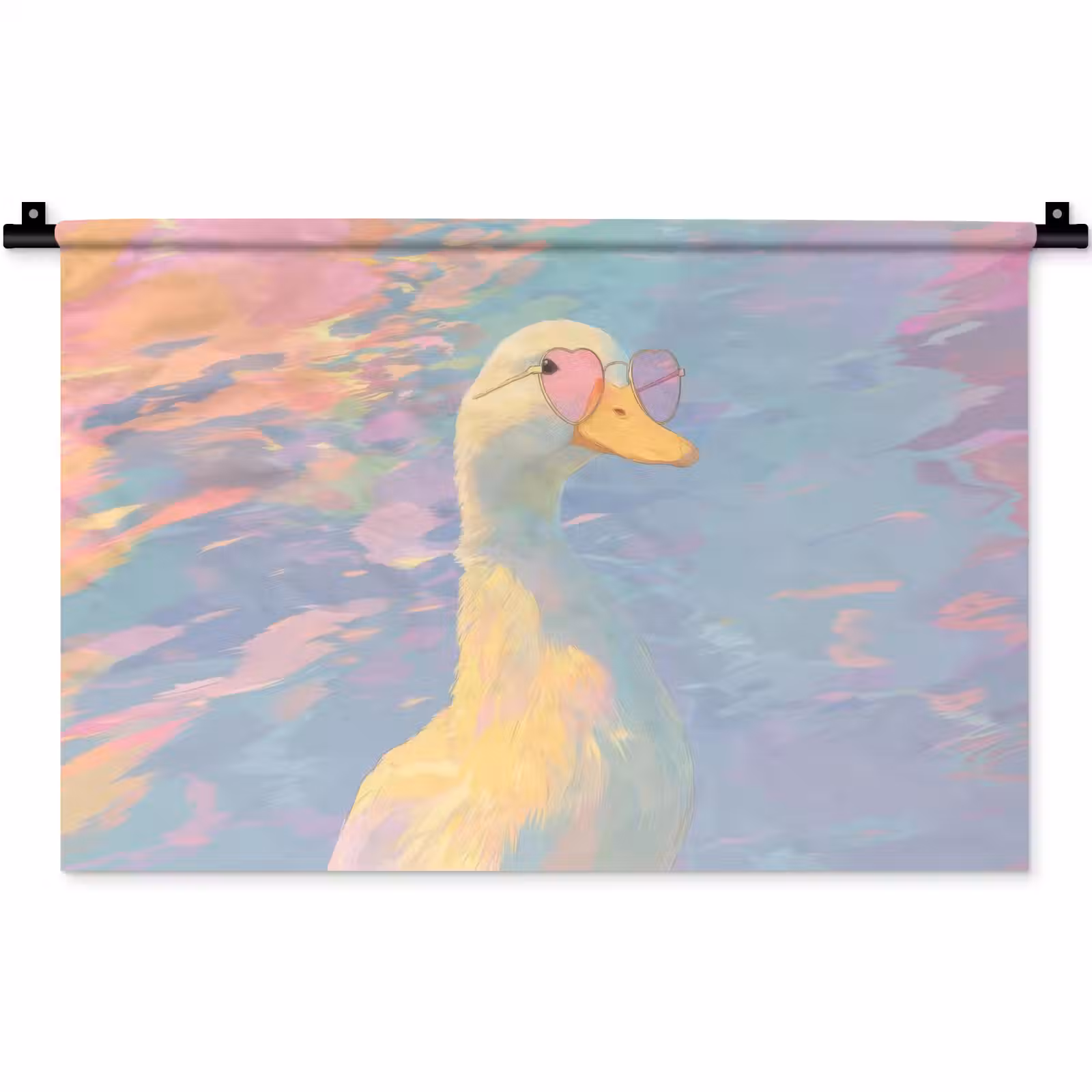 Wandkleed - Eend - Zonnebril - Water — 1