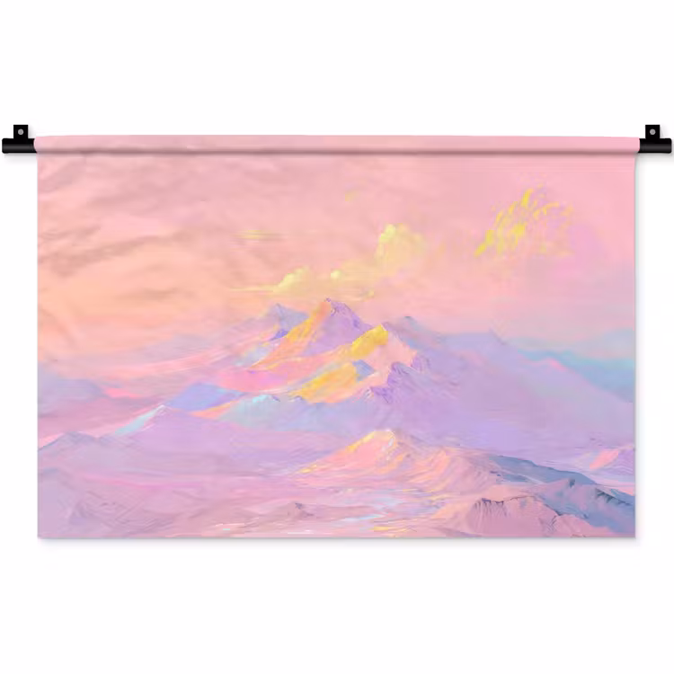 Wandkleed - Bergtoppen - Wolken - Dromerig — 1