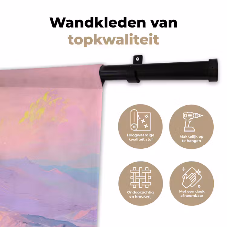 Wandkleed - Bergtoppen - Wolken - Dromerig — 3