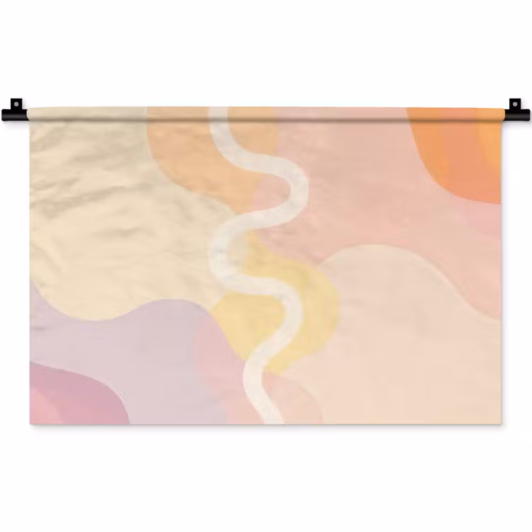 Wandkleed - Golvende vormen - Abstract - pastel — 1
