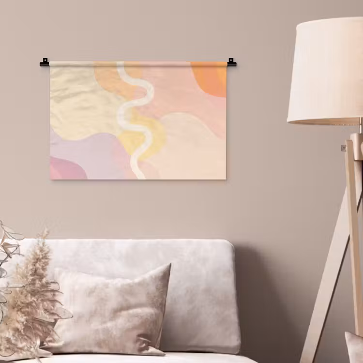 Wandkleed - Golvende vormen - Abstract - pastel — 2