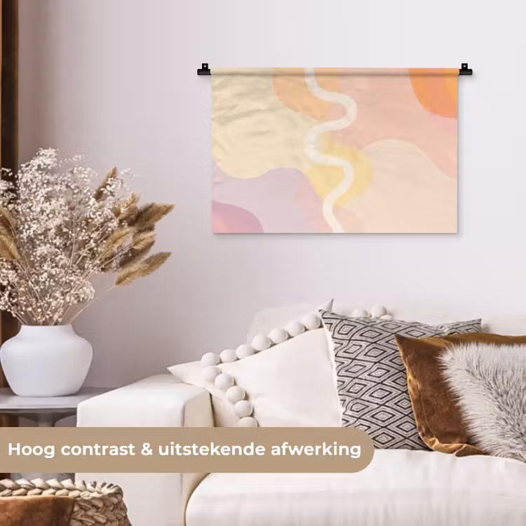 Wandkleed - Golvende vormen - Abstract - pastel — 4