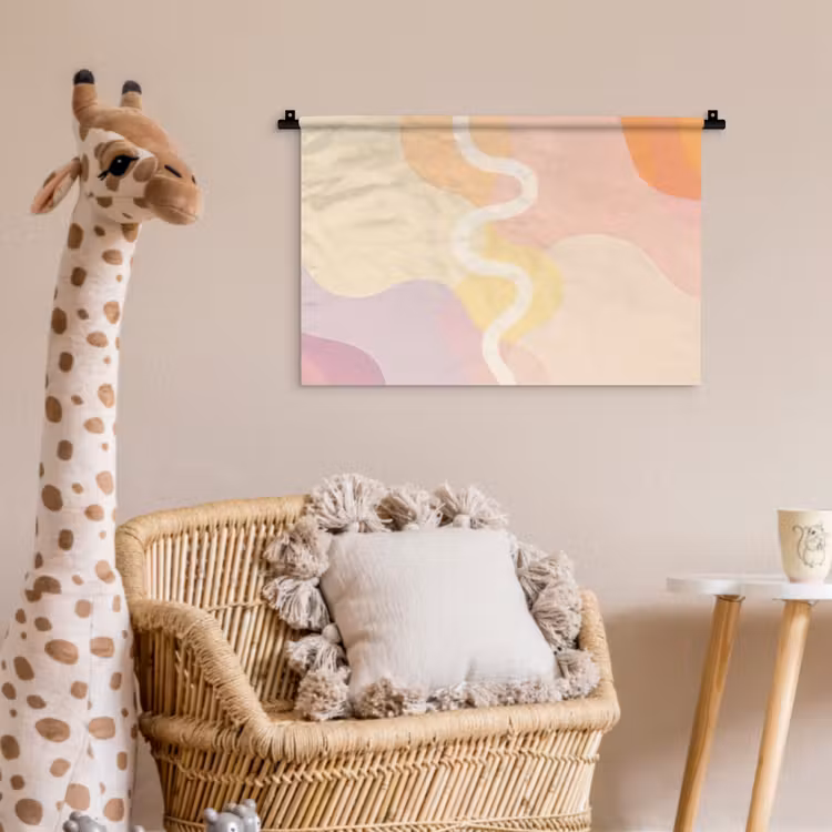 Wandkleed - Golvende vormen - Abstract - pastel — 5