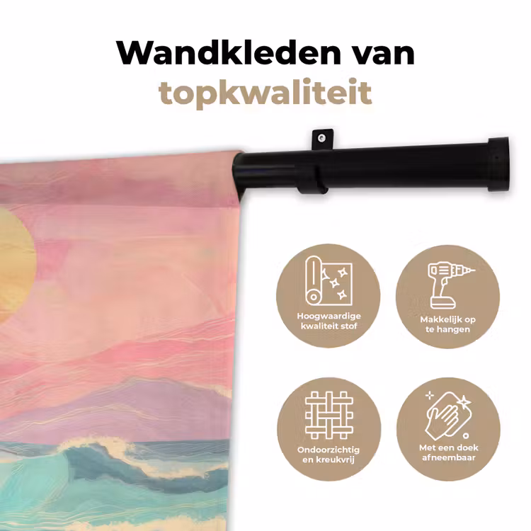Wandkleed - Palmbomen - Golven - Zee — 3