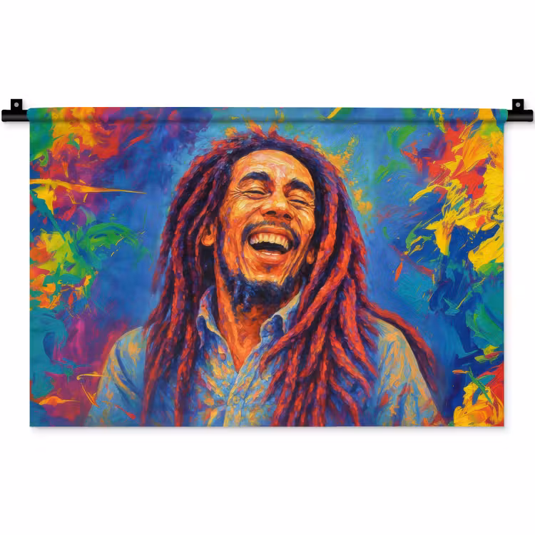 Wandkleed - Regenboogkleuren - Man - schilderij — 1